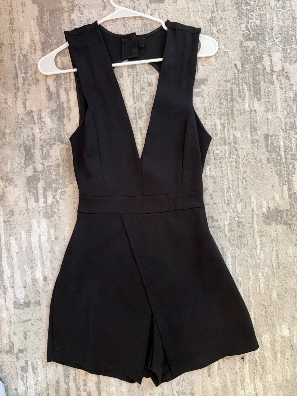 New Black Women's deep v backless Sleeveless romper dress